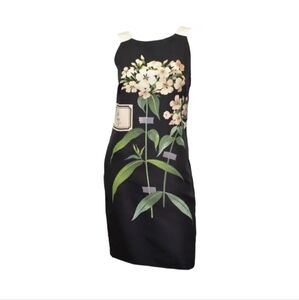 Carolina Herrera New York Black Floral Print Silk Dress - 10
